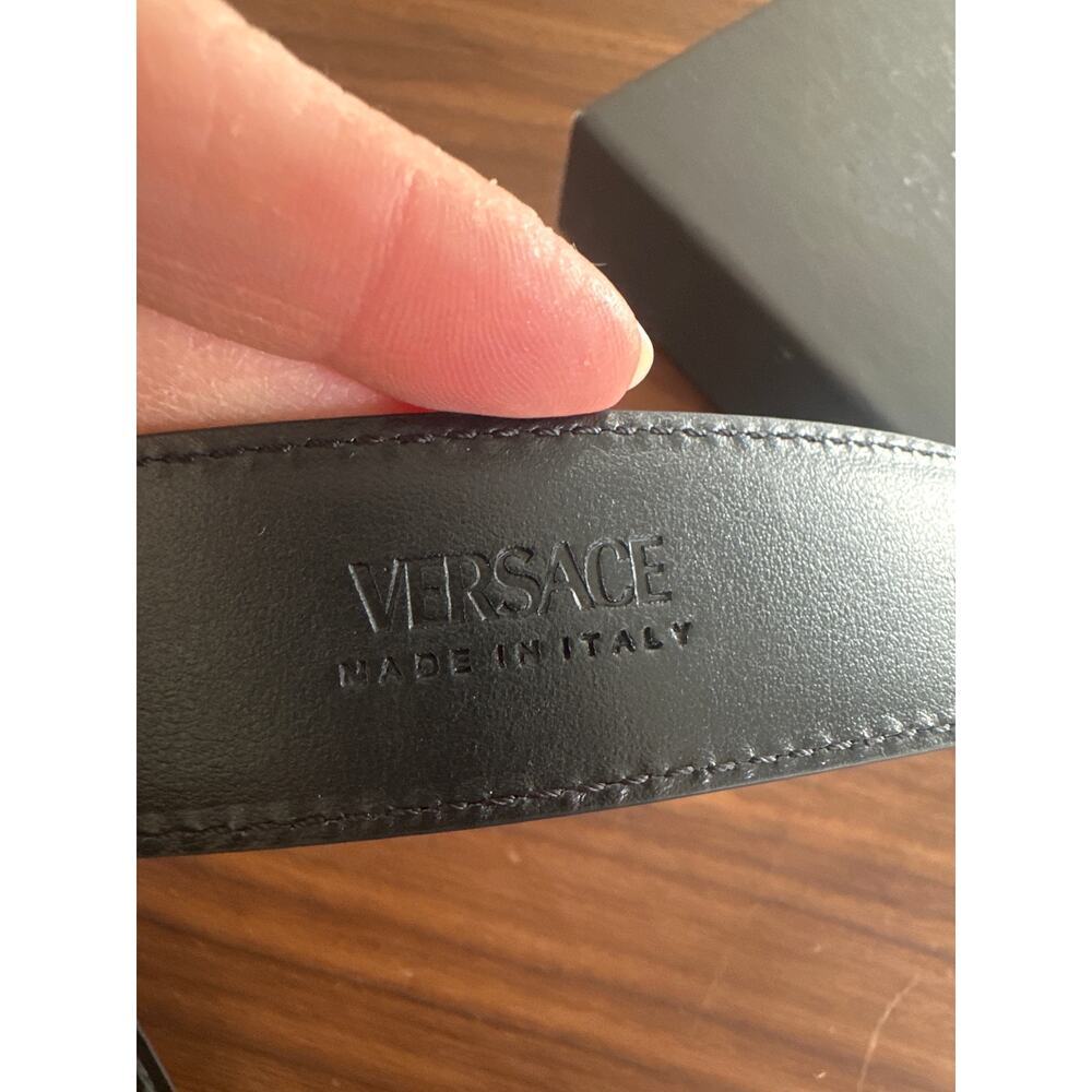NWT Versace Virtus Barocco Print Leather Belt Size 80/32 - Picture 8 of 8